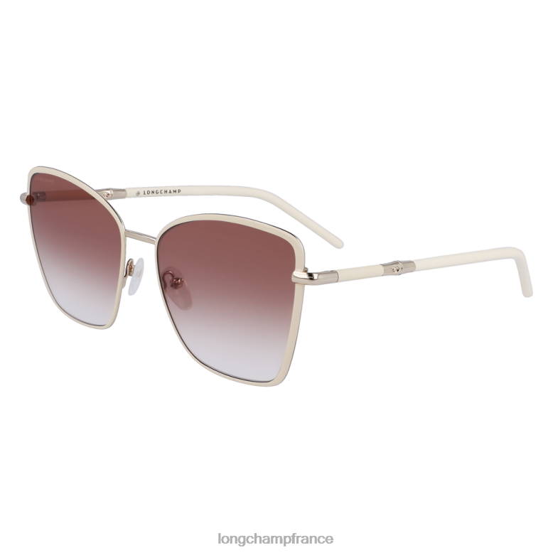 blanc/marron femmes lunettes de soleil collection printemps/été 2023 accessoires Longchamp Z6ZTP889