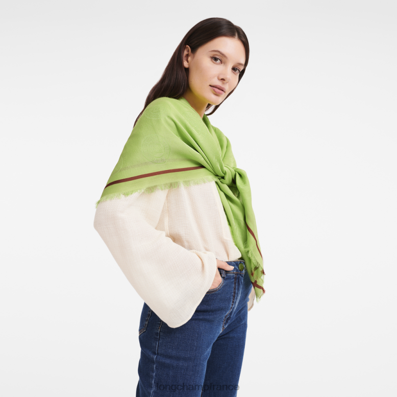 lumière verte femmes châle de la collection printemps/été 2023 accessoires Longchamp Z6ZTP978