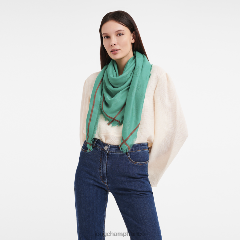 turquoise femmes châle de la collection printemps/été 2023 accessoires Longchamp Z6ZTP977