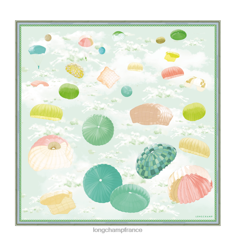 bleu ciel femmes foulard en soie collection printemps/été 2023 90 accessoires Longchamp Z6ZTP1053