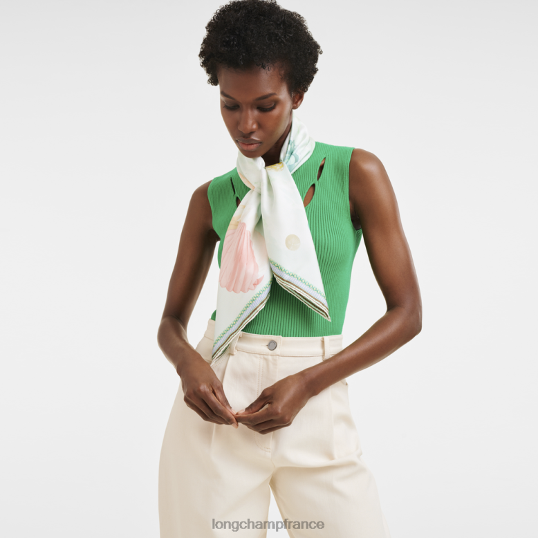 bleu ciel femmes foulard en soie collection printemps/été 2023 90 accessoires Longchamp Z6ZTP1053