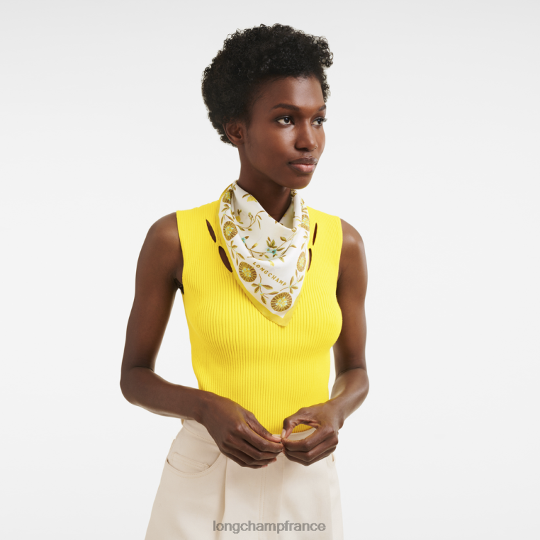 citron femmes foulard en soie collection printemps/été 2023 50 accessoires Longchamp Z6ZTP1019