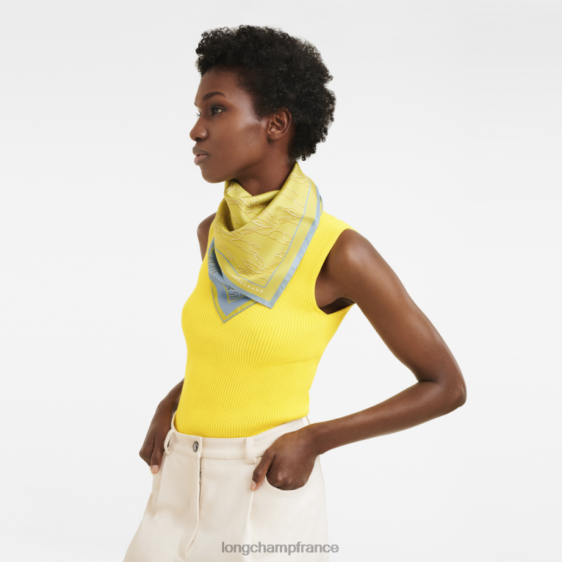 citron femmes foulard en soie collection printemps/été 2023 70 accessoires Longchamp Z6ZTP1031