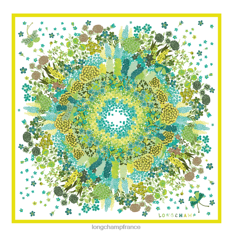 citron femmes foulard en soie collection printemps/été 2023 90 accessoires Longchamp Z6ZTP1040