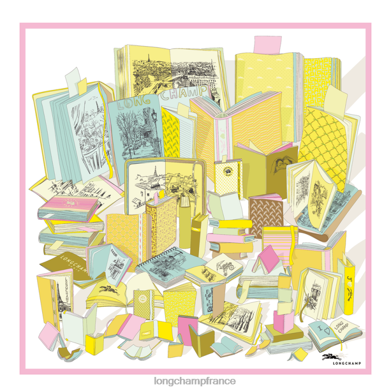 citron femmes foulard en soie collection printemps/été 2023 90 accessoires Longchamp Z6ZTP1050