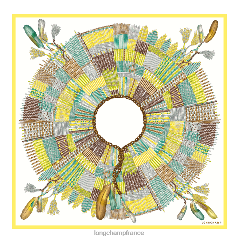 citron femmes foulard en soie collection printemps/été 2023 90 accessoires Longchamp Z6ZTP1060