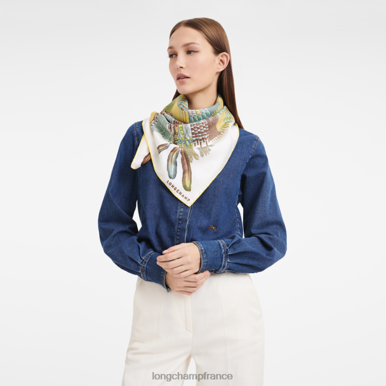 citron femmes foulard en soie collection printemps/été 2023 90 accessoires Longchamp Z6ZTP1060