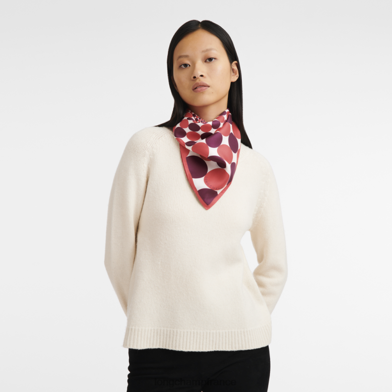 fuchsia femmes foulard en soie collection printemps/été 2023 70 accessoires Longchamp Z6ZTP1035