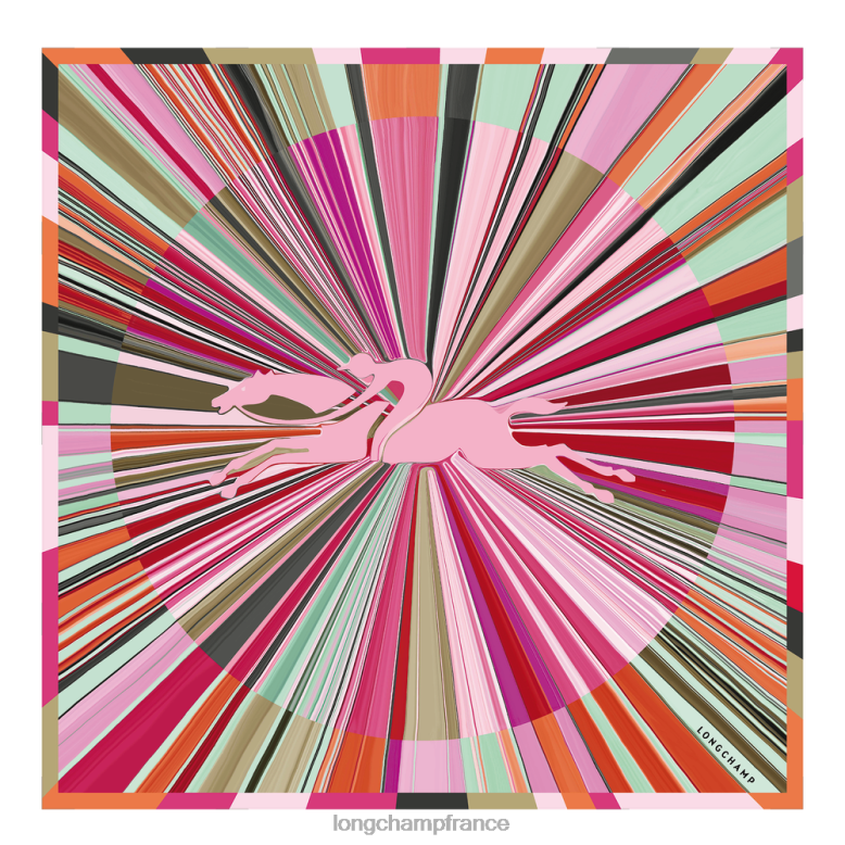 fuchsia femmes foulard en soie collection printemps/été 2023 70 accessoires Longchamp Z6ZTP1037