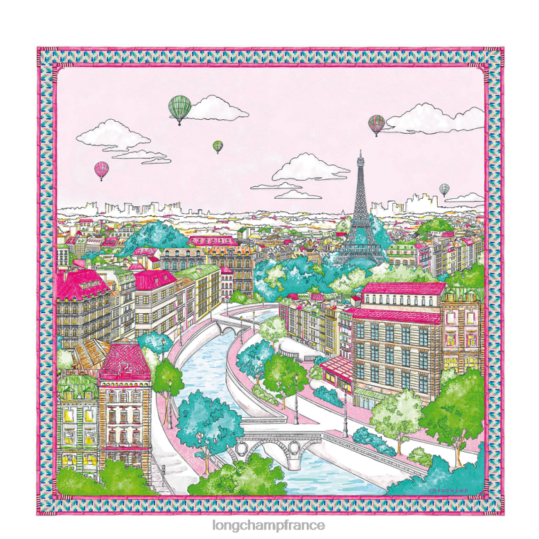 fuchsia femmes foulard en soie collection printemps/été 2023 90 accessoires Longchamp Z6ZTP1045