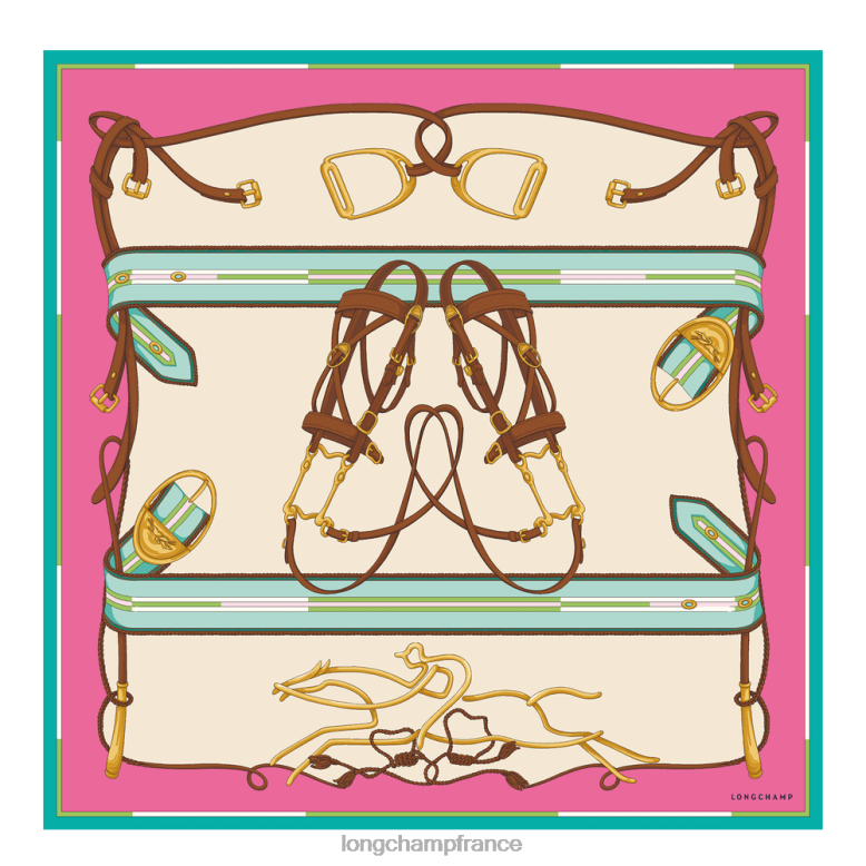 fuchsia femmes foulard en soie collection printemps/été 2023 90 accessoires Longchamp Z6ZTP1047