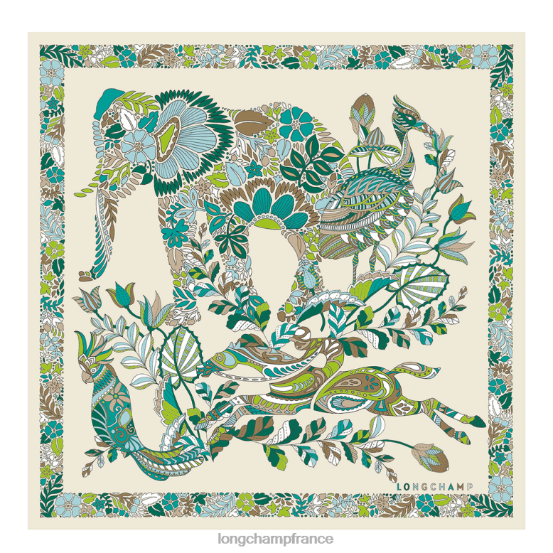 herbe/feu vert femmes foulard en soie collection printemps/été 2023 50 accessoires Longchamp Z6ZTP1007