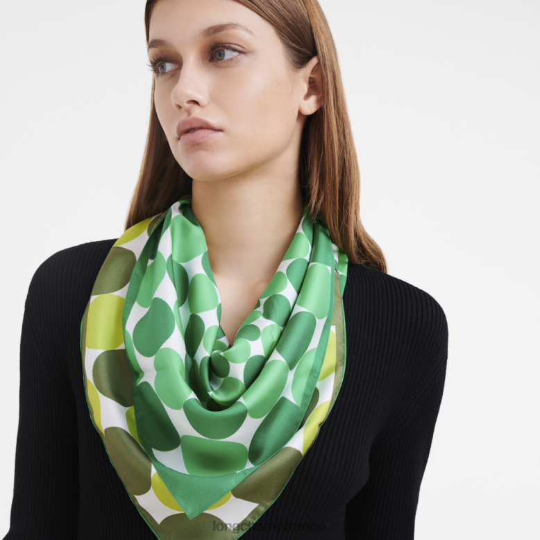 herbe/feu vert femmes foulard en soie collection printemps/été 2023 70 accessoires Longchamp Z6ZTP1036