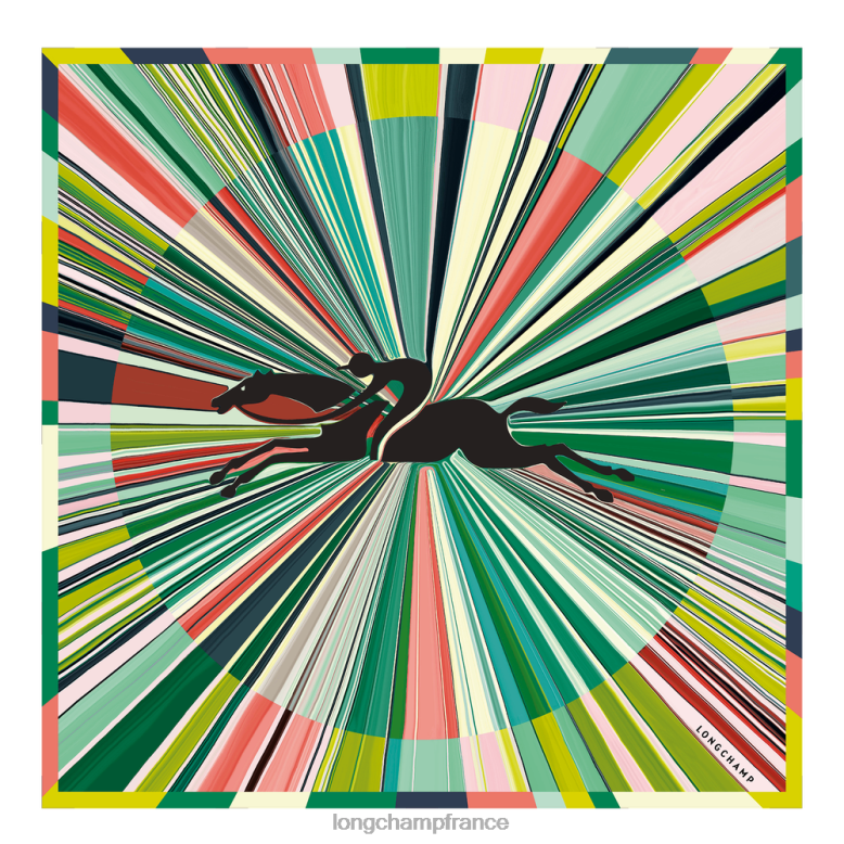herbe/feu vert femmes foulard en soie collection printemps/été 2023 70 accessoires Longchamp Z6ZTP1038