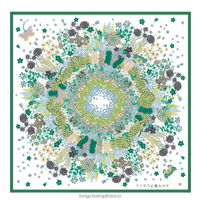 herbe/feu vert femmes foulard en soie collection printemps/été 2023 90 accessoires Longchamp Z6ZTP1041