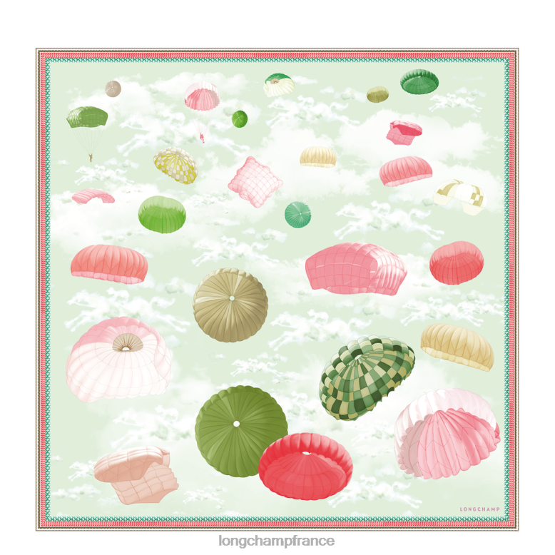 herbe/feu vert femmes foulard en soie collection printemps/été 2023 90 accessoires Longchamp Z6ZTP1055