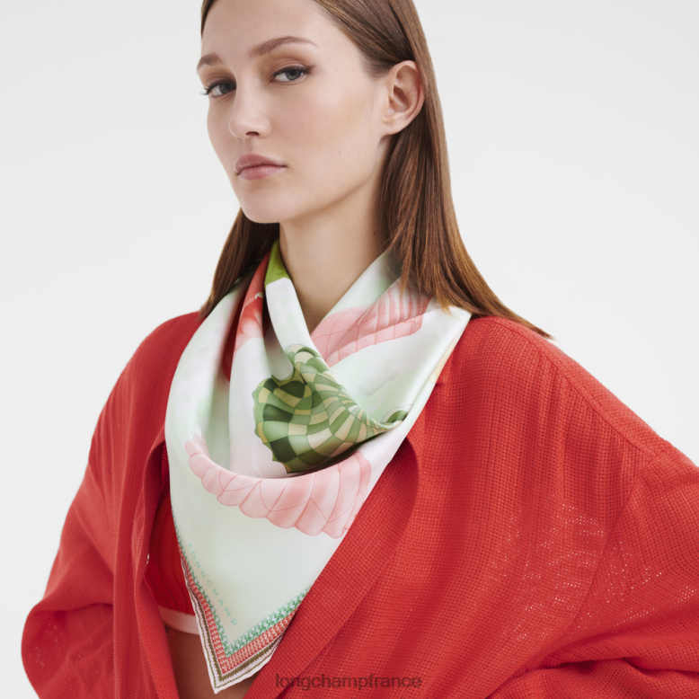 herbe/feu vert femmes foulard en soie collection printemps/été 2023 90 accessoires Longchamp Z6ZTP1055