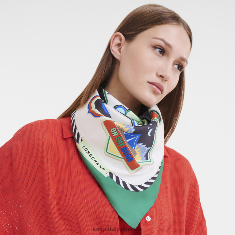 herbe/feu vert femmes foulard en soie collection printemps/été 2023 90 accessoires Longchamp Z6ZTP1058