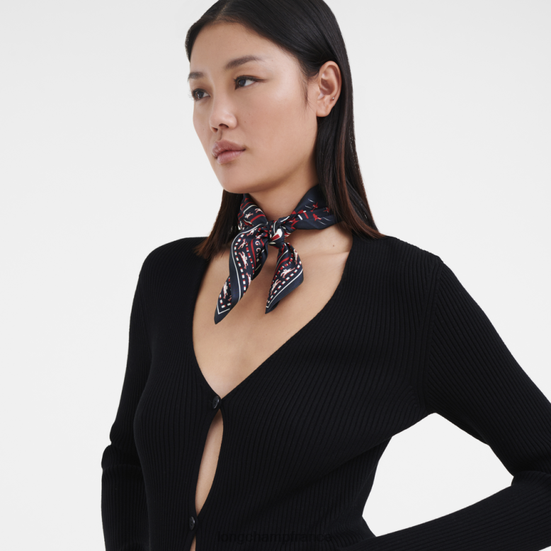 marine femmes foulard en soie collection printemps/été 2023 50 accessoires Longchamp Z6ZTP1015