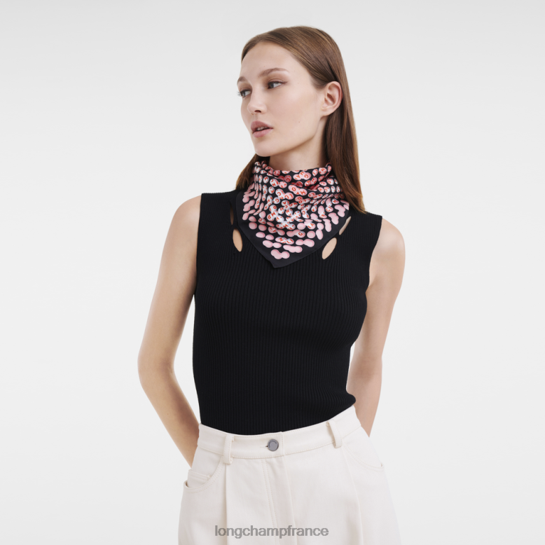 noir femmes foulard en soie collection printemps/été 2023 50 accessoires Longchamp Z6ZTP1014