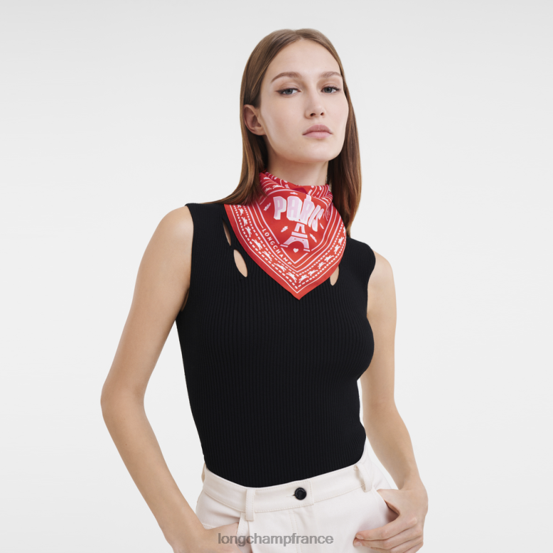 orange femmes foulard en soie collection printemps/été 2023 50 accessoires Longchamp Z6ZTP1016