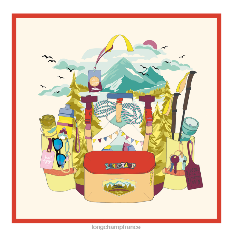 orange femmes foulard en soie collection printemps/été 2023 70 accessoires Longchamp Z6ZTP1033