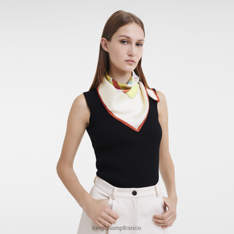 orange femmes foulard en soie collection printemps/été 2023 70 accessoires Longchamp Z6ZTP1033