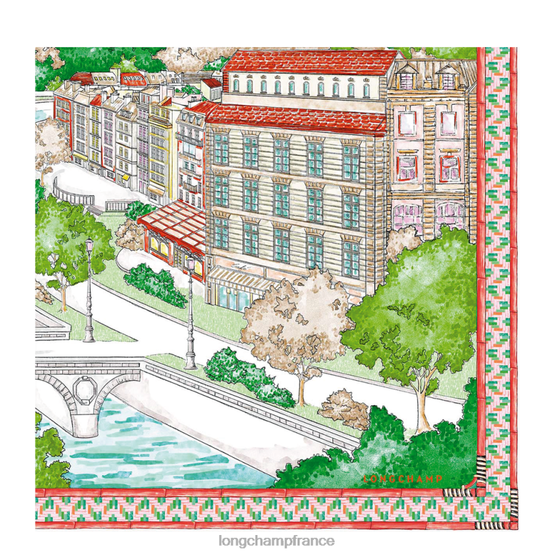 orange femmes foulard en soie collection printemps/été 2023 90 accessoires Longchamp Z6ZTP1044