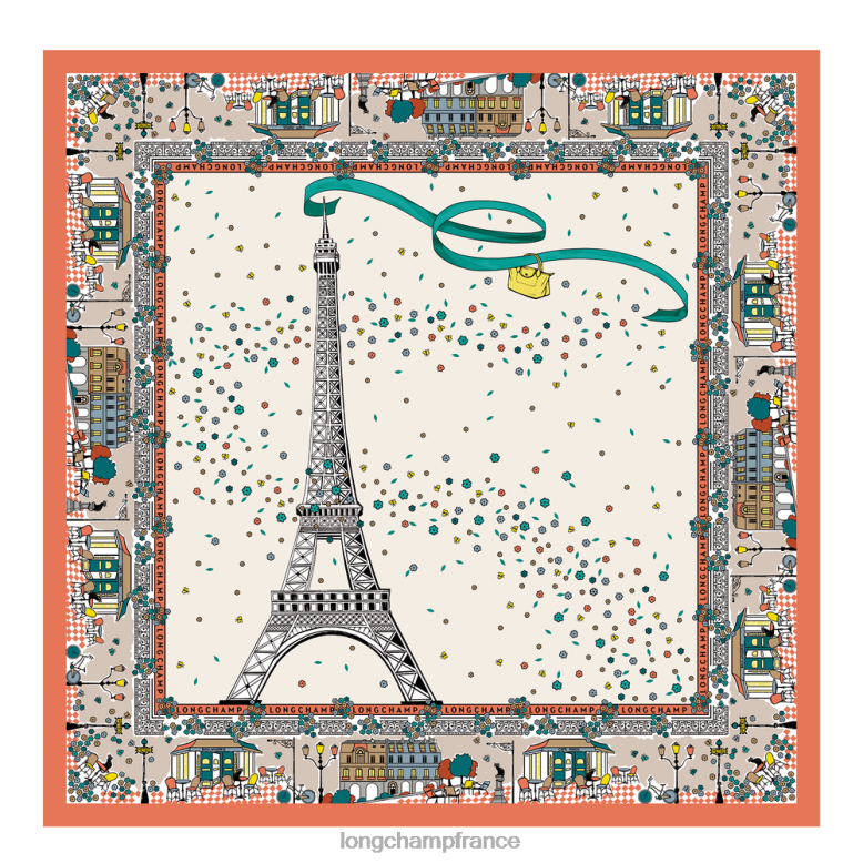 orange femmes foulard en soie collection printemps/été 2023 accessoires Longchamp Z6ZTP1010