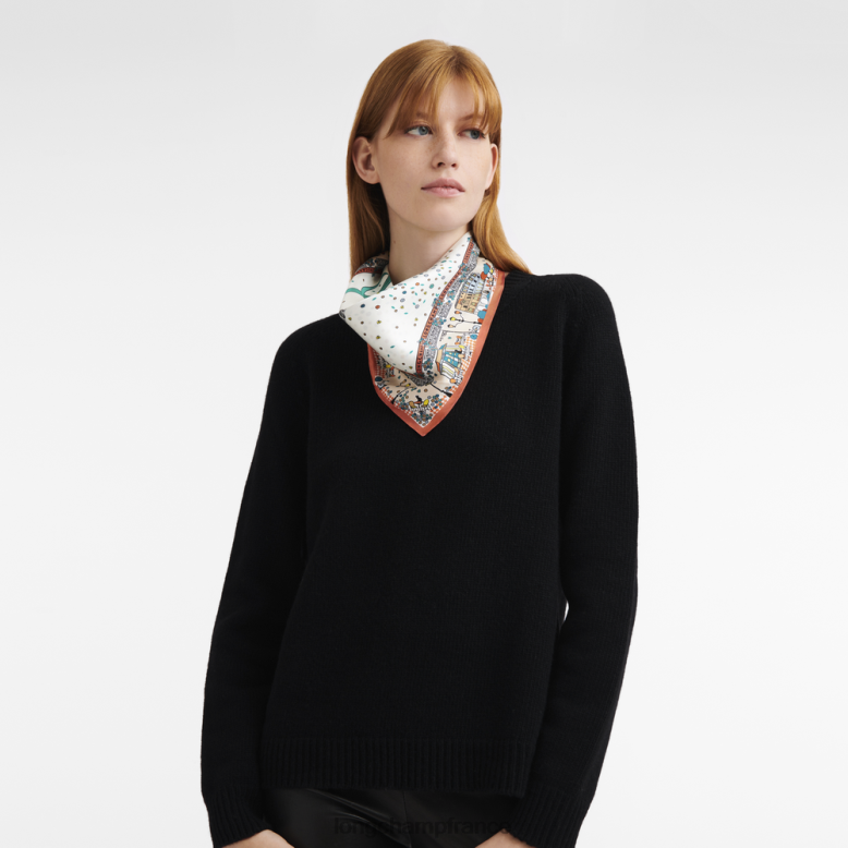 orange femmes foulard en soie collection printemps/été 2023 accessoires Longchamp Z6ZTP1010