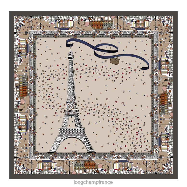 papier femmes foulard en soie collection printemps/été 2023 accessoires Longchamp Z6ZTP1012