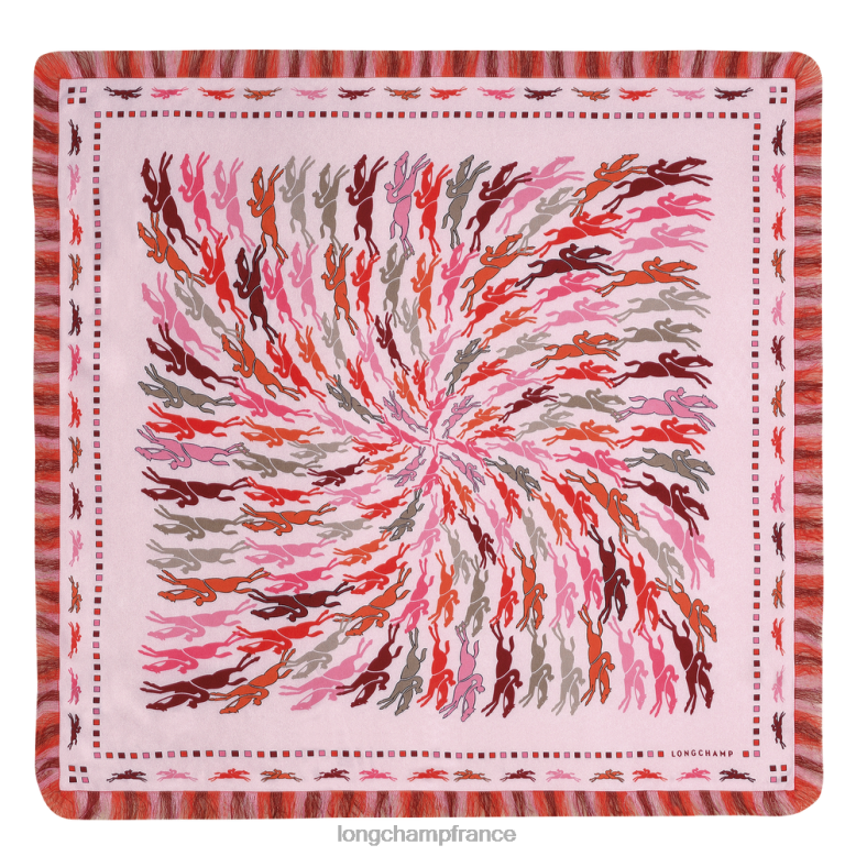 rose femmes foulard en soie collection printemps/été 2023 70 accessoires Longchamp Z6ZTP1028