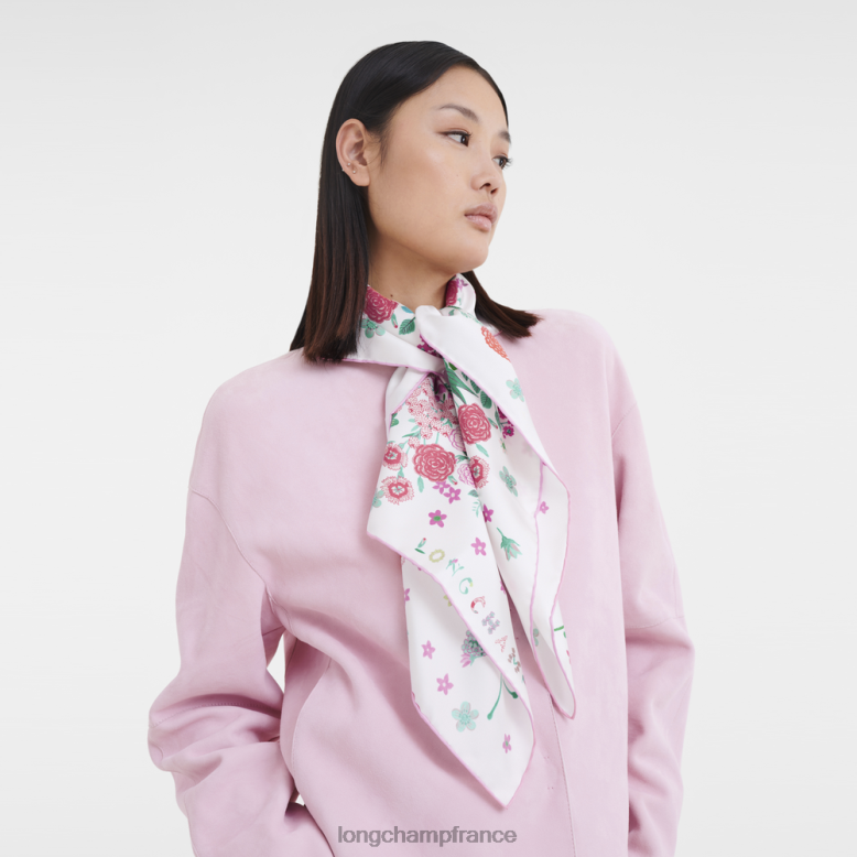 rose femmes foulard en soie collection printemps/été 2023 90 accessoires Longchamp Z6ZTP1039