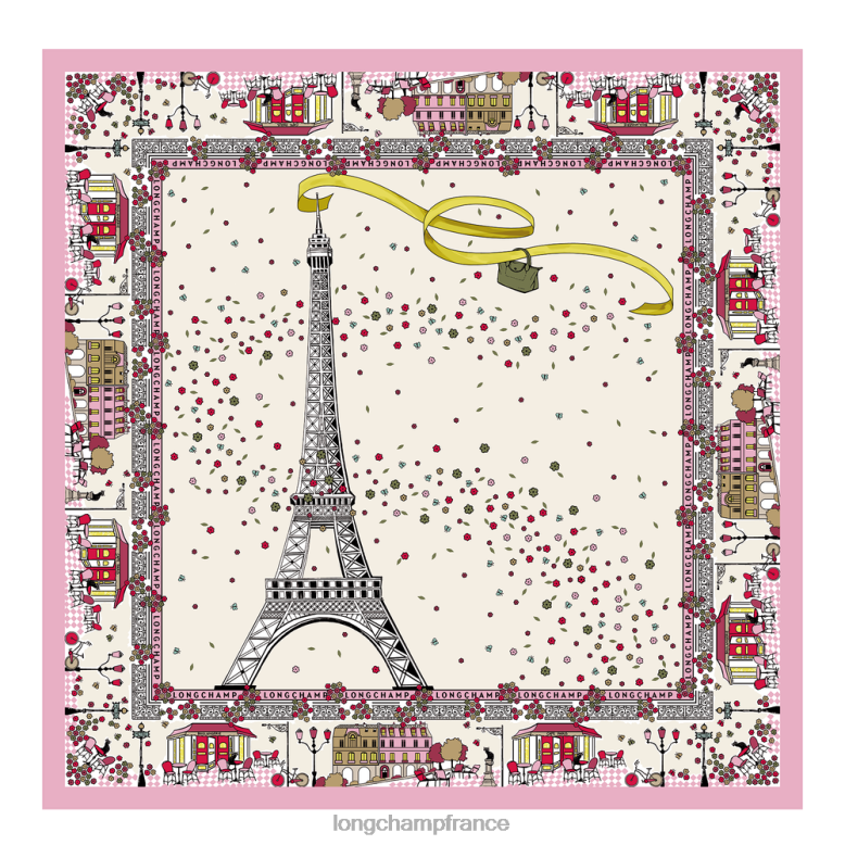 rose femmes foulard en soie collection printemps/été 2023 accessoires Longchamp Z6ZTP1011