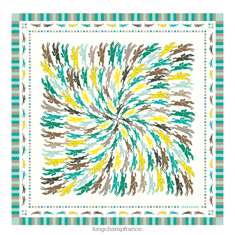 turquoise femmes foulard en soie collection printemps/été 2023 70 accessoires Longchamp Z6ZTP1029