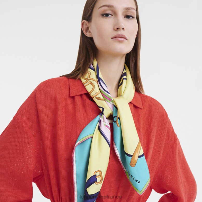 turquoise femmes foulard en soie collection printemps/été 2023 90 accessoires Longchamp Z6ZTP1048