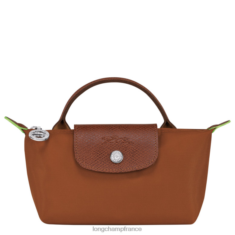 Cognac femmes pochette verte le pliage avec poignée maroquinerie Longchamp Z6ZTP671