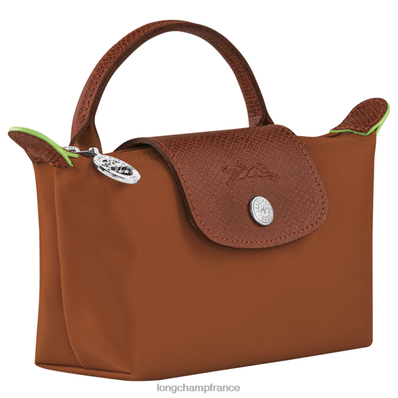 Cognac femmes pochette verte le pliage avec poignée maroquinerie Longchamp Z6ZTP671