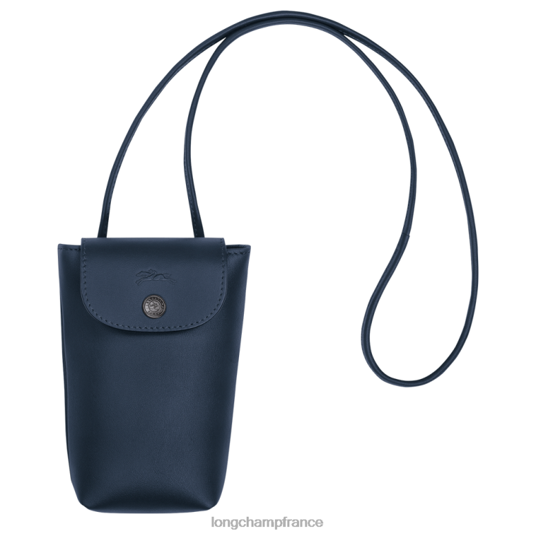 marine femmes coque de téléphone le pliage xtra avec lacet en cuir maroquinerie Longchamp Z6ZTP720