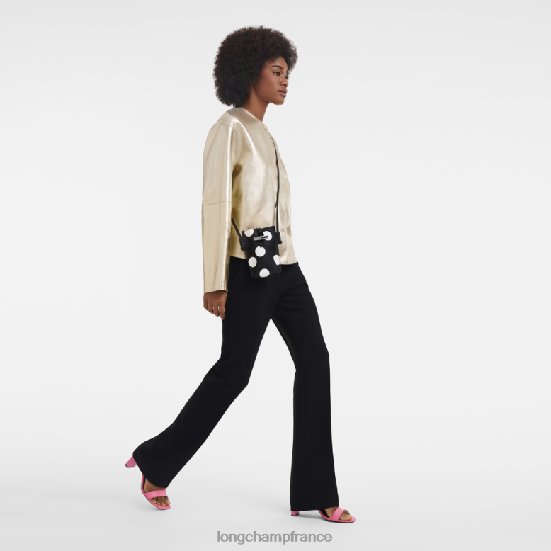 noir femmes coque de portable roseau avec lacet en cuir maroquinerie Longchamp Z6ZTP682