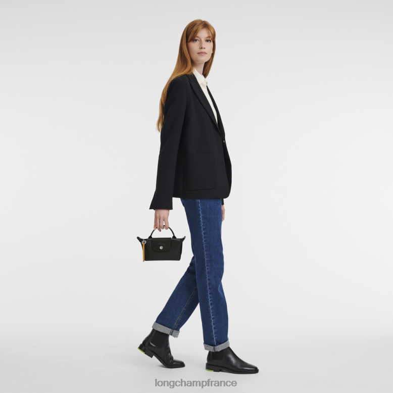 noir femmes pochette le pliage city avec poignée maroquinerie Longchamp Z6ZTP678