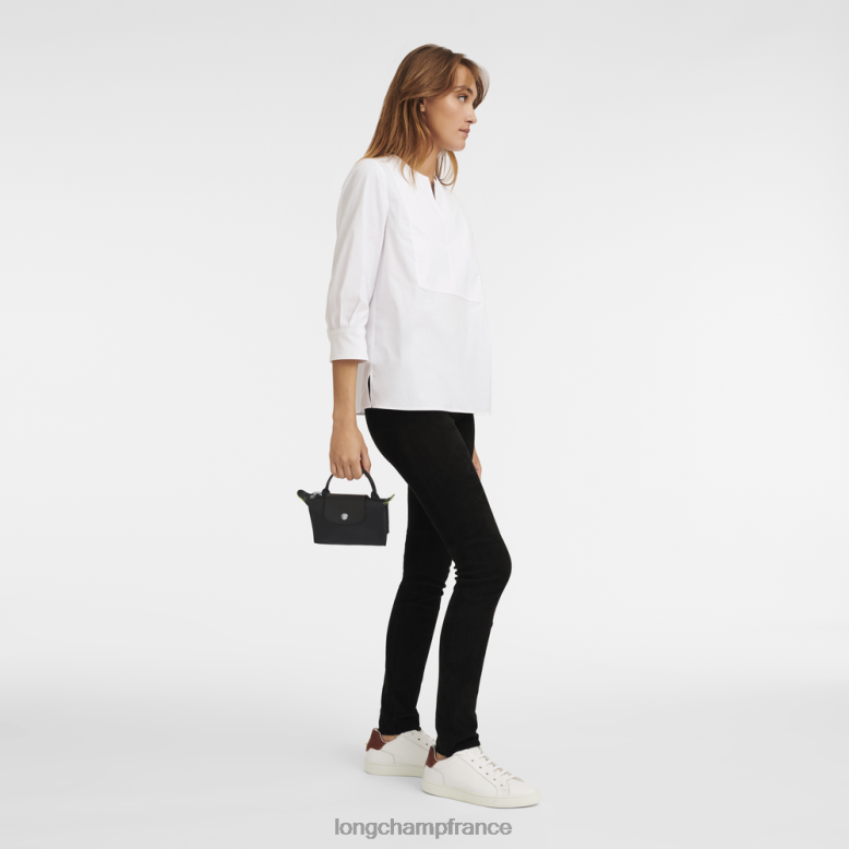 noir femmes pochette verte le pliage avec poignée maroquinerie Longchamp Z6ZTP669