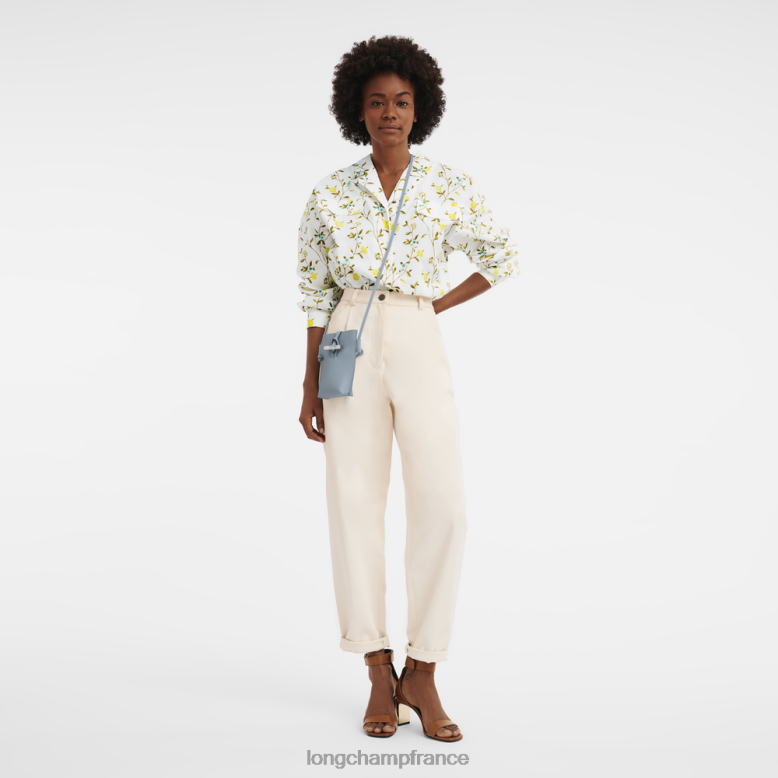 nuage bleu femmes coque de téléphone roseau avec dentelle maroquinerie Longchamp Z6ZTP687