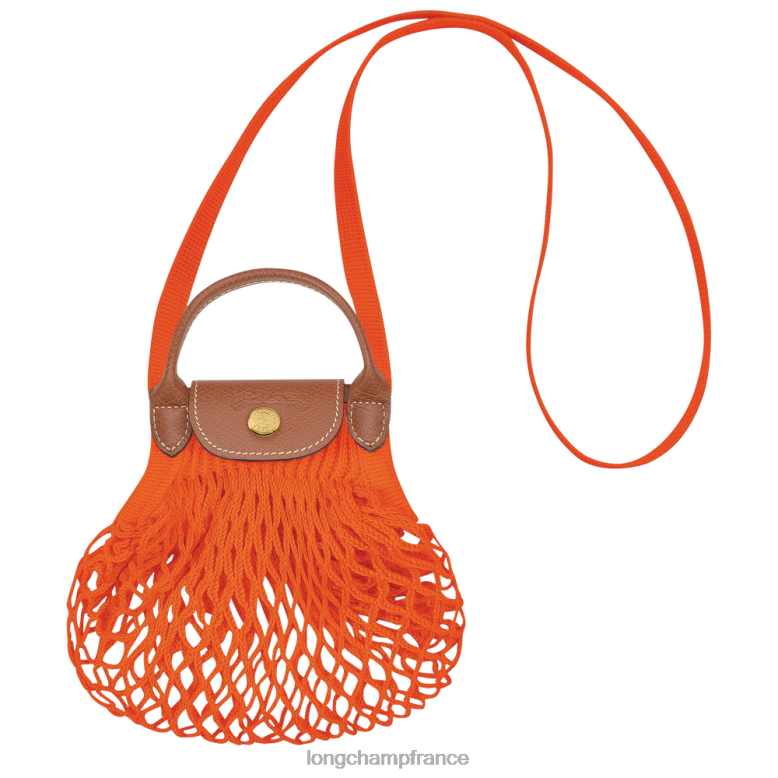 orange femmes sac en filet le pliage maroquinerie Longchamp Z6ZTP6