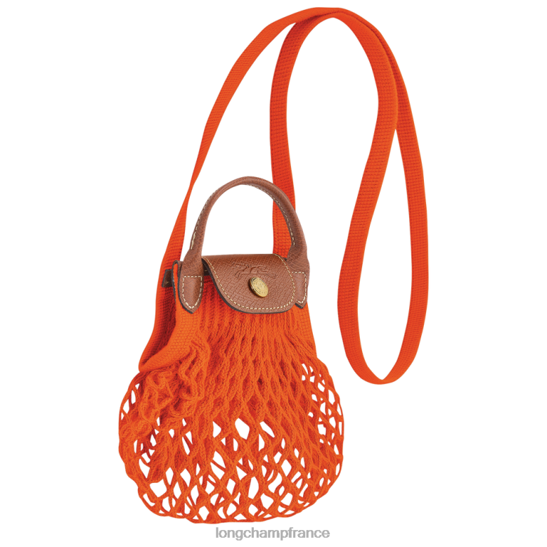 orange femmes sac en filet le pliage maroquinerie Longchamp Z6ZTP6