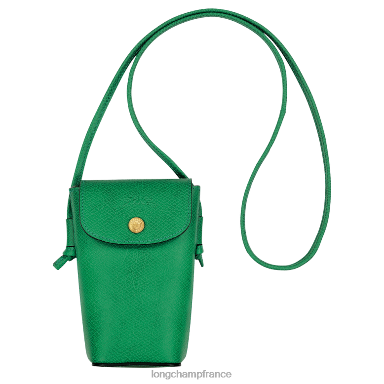 vert femmes coque de téléphone epure avec lacet en cuir maroquinerie Longchamp Z6ZTP709
