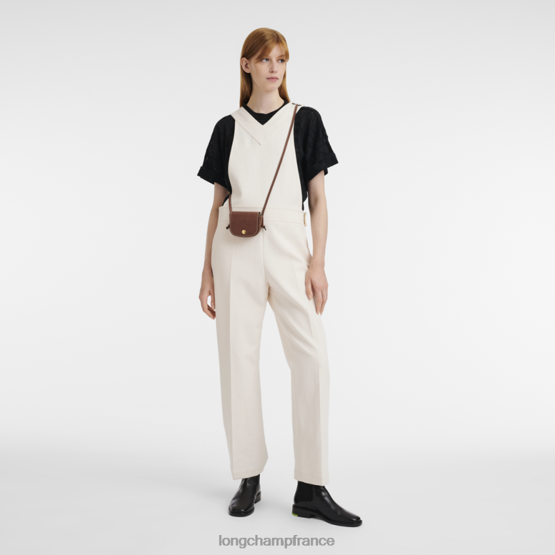 brun femmes porte-monnaie épure avec lacet en cuir maroquinerie Longchamp Z6ZTP533