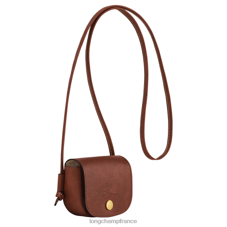 brun femmes porte-monnaie épure avec lacet en cuir maroquinerie Longchamp Z6ZTP533