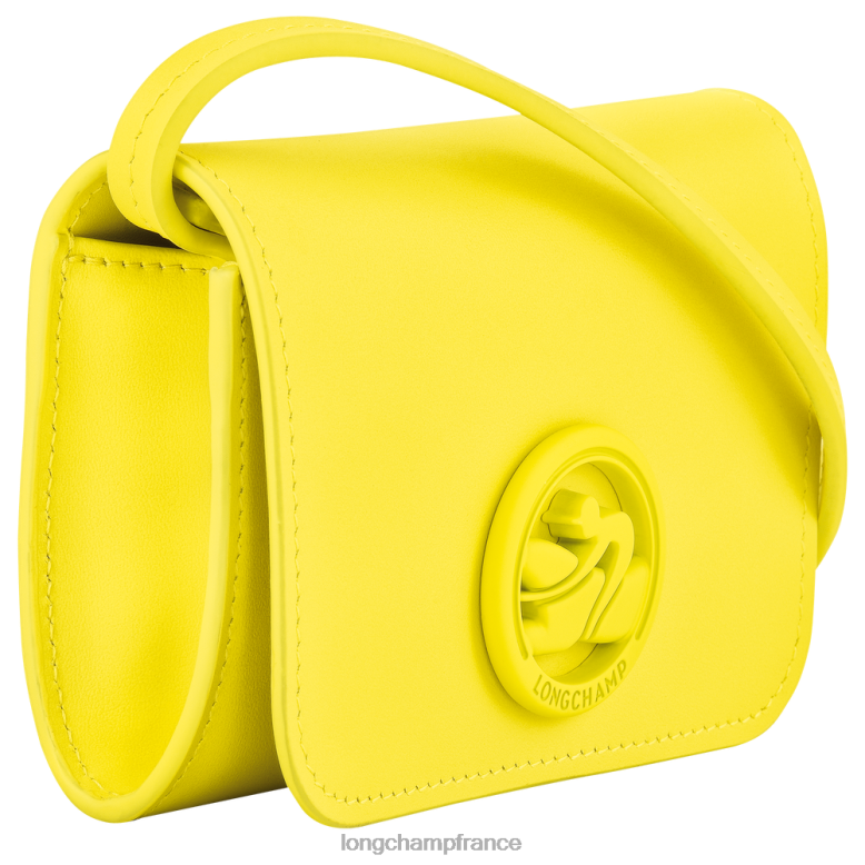 citron femmes porte-monnaie box-trot avec lacet en cuir maroquinerie Longchamp Z6ZTP514