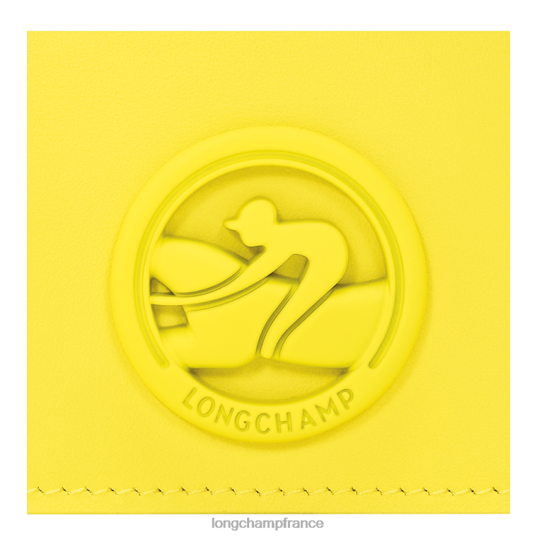 citron femmes porte-monnaie box-trot avec lacet en cuir maroquinerie Longchamp Z6ZTP514